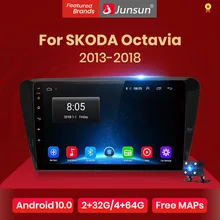 Junsun V1 2G + 32G Android 10.0 autoradio multimédia vidéo lecteur audio Navigation GPS pour SKODA Octavia 2013 2014 2015 2016 2018