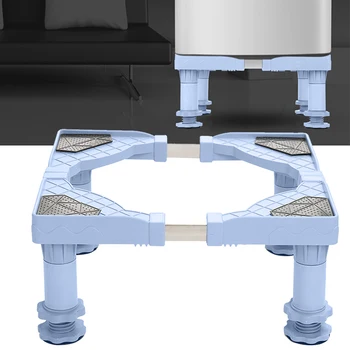 

Dryer Washing Machine Base Set Refrigerator Bracket Adjustable Anti-slip Accessories Stainless Steel Assemble Movable With Wheel