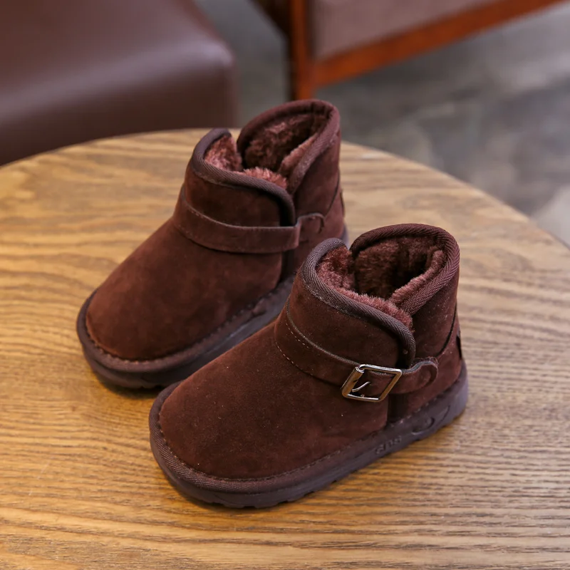 K03 Brown DOGEEK/детские зимние ботинки для девочек; зимняя обувь для детей; ботинки; детские плюшевые теплые ботинки для малышей от 1 до 7 лет - Цвет: K03 Brown