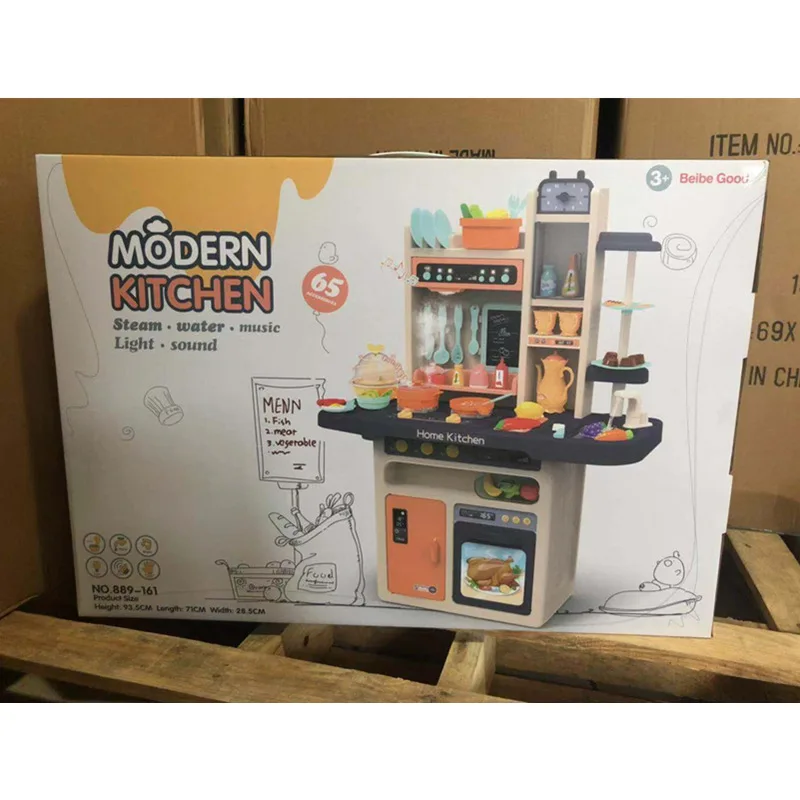 

Play House Children Luxury Light And Sound Model Steam Water Extractor Spray Kitchen Cooking Tableware Taiwan Toy Sets