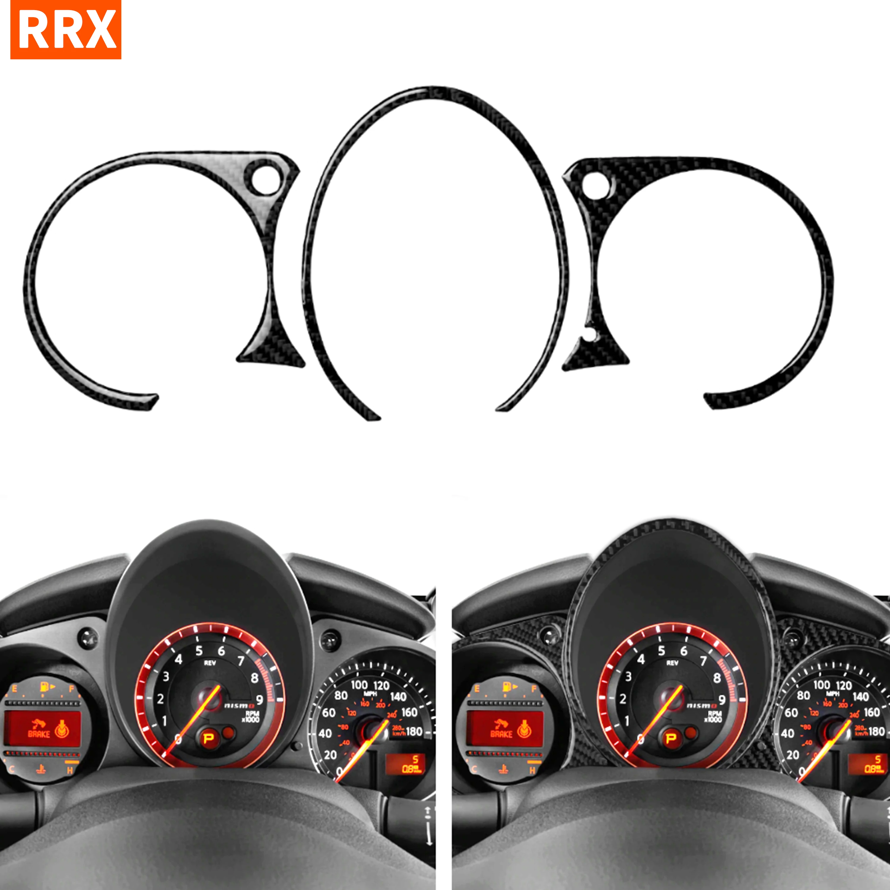 Carbon Fiber Car Speedometer Panel Sticker Dashboard Instrument Surround Cover For Nissan 370Z Z34 2009-On Nismo Accessories | Автомобили