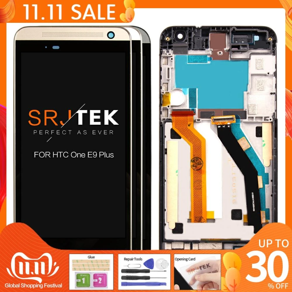original 5 5 for htc one e9 plus lcd touch screen with frame for htc one e9 plus display digitizer assembly replacement parts