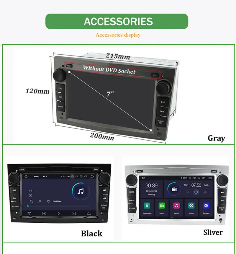 Clearance Bonroad 2 DIN 7" Android 8/9.0 Car GPS Navigation Multimedia Player For Opel Astra Vectra Antara Zafira Corsa Video Audio Player 4
