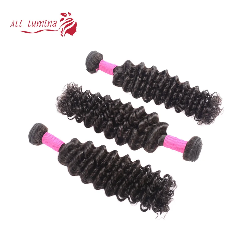 

Ali Lumina Brazilian Hair Weave Bundles Deep Wave Human Hair Extension Remy Hair Bundles Weave Weft 3 Pieces 8-32 Inches