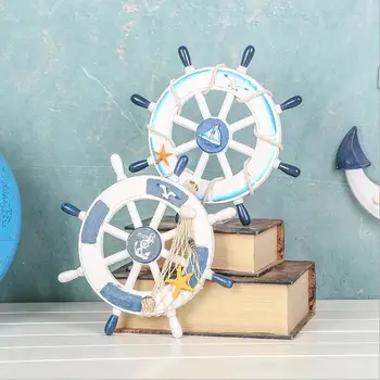 

Mediterranean style home decoration ornaments wooden crafts boat rudder helmsman roulette creative wall decoration