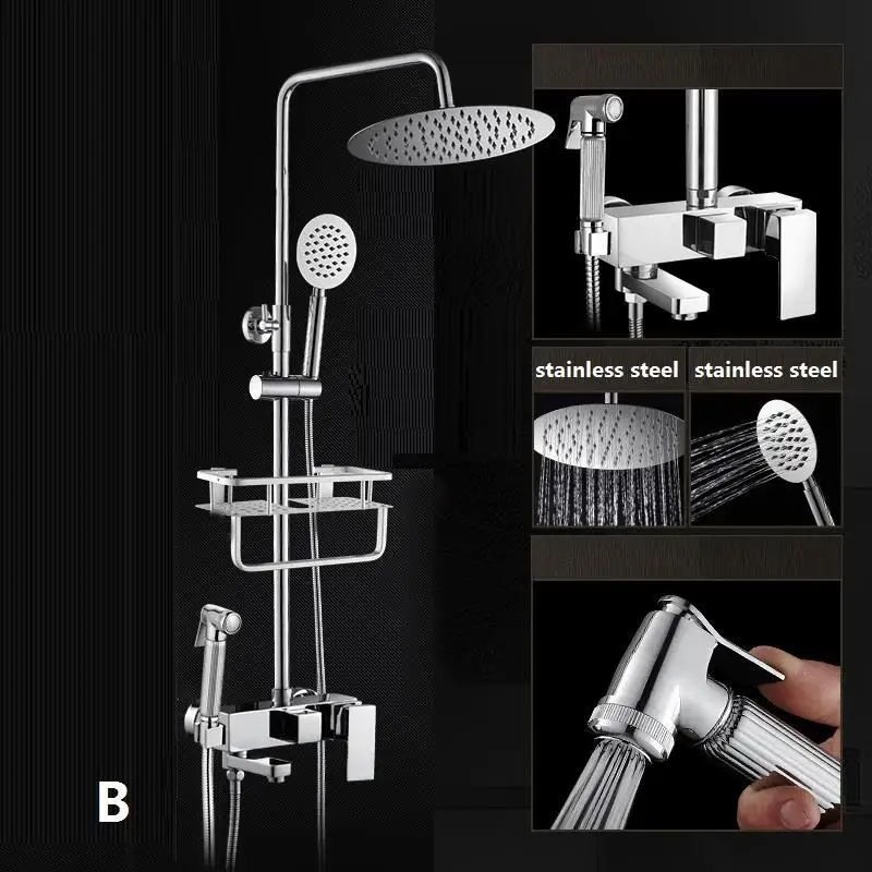 Handdouche Colonne De душ Preto Doucheset Ducha Duschsystem Ducha Chuveiro Лонгборда Eletrico Chuveiro сделать Banheiro набор для душа - Цвет: Version N
