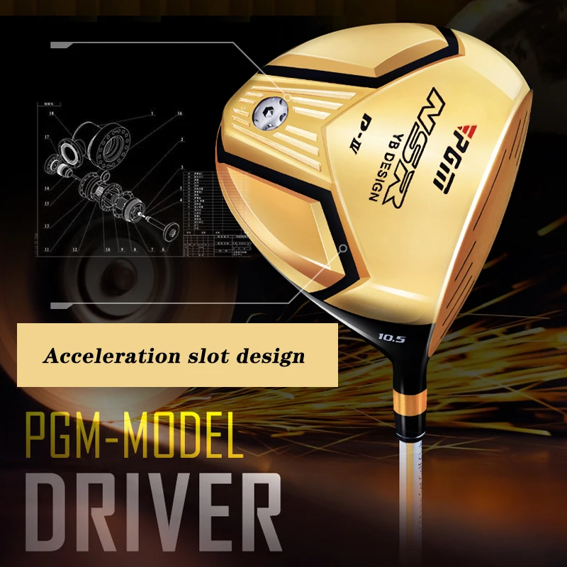 PGM Authentic! Golf Club Gold/Black Men's Right Gloves Rose Gold Women's Titanium One Wood Set Half Set 5 Rods Golf Accessories