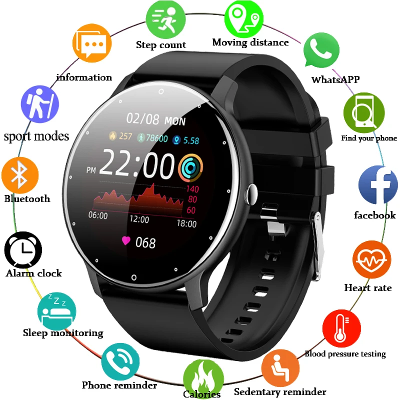 HOT SALES! LIGE 2021 New Men Smart Watch Real-time Activity Tracker Heart Rate Monitor Sports Women Smart Watch Men Clock For Android IOS