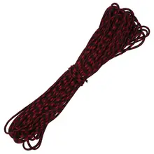 Качество 550 Паракорд 7 внутренних нитей Mil спец Тип III бушкрафт веревка для выживания, 100 футов черный+ красный(#126