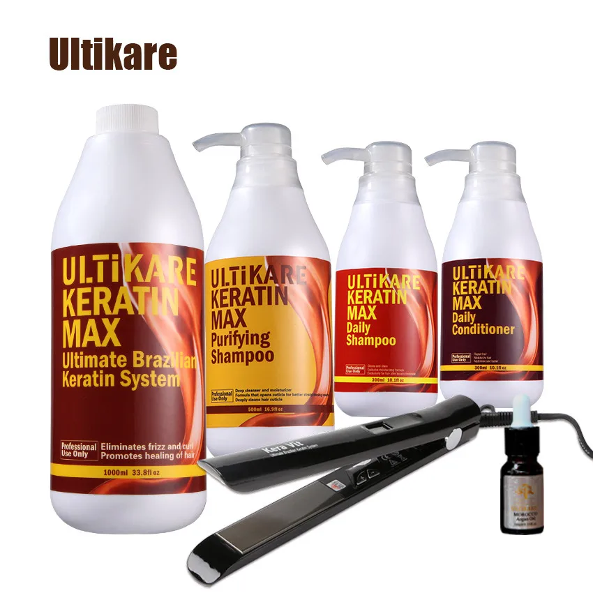 

Brazilian Keratin Chocolate 5% Formalin Hair Treatment Set Purifying Shampoo+Daily Shampoo and Conditioner for Hair Salon