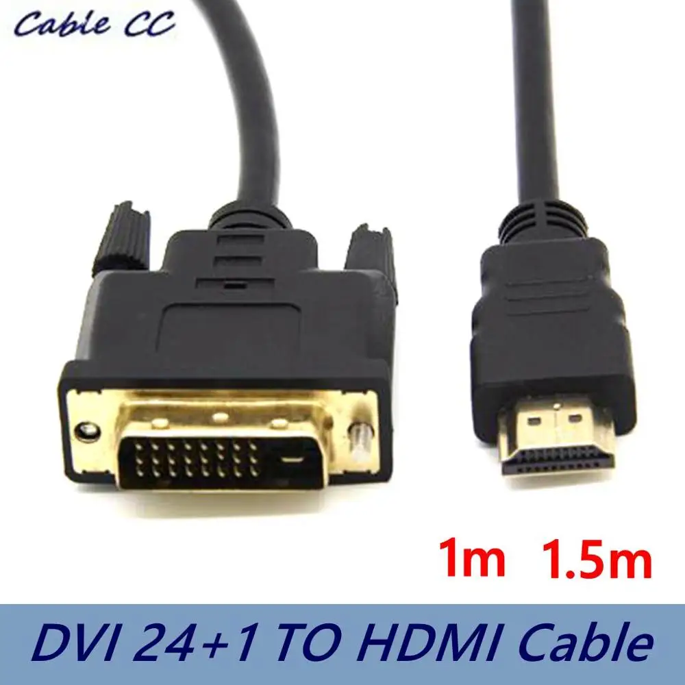 Кабель адаптер HDMI к DVI 1 м 5 2 кабель переходник 24 + pin 1080p для ЖК дисплея DVD HDTV XBOX PS3