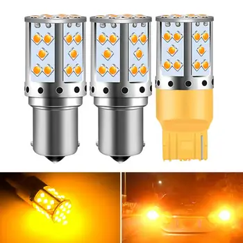 

2x Amber White P21W 1156 BA15S PY21W BAU15S 3030 35SMD Bulb T20 7440 W21W LED Lamp Headlight Car Turn Signal Reversing Light
