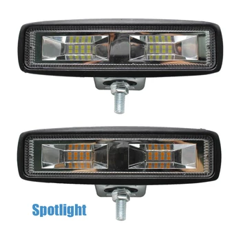 

16 led 48W 3D 6 inch DRL Work Light Bars Beam white yellow Motorcycle Offroad 4x4 ATV 12 24V Light Bar For Off Road SUV Truck