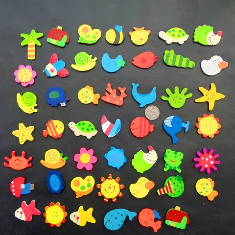 

12pcs/lot Colorful Cartoon Wooden Animal Cartoon Fridge Stickers Wooden Fridge Magnets Decor Home Accessories Decoration