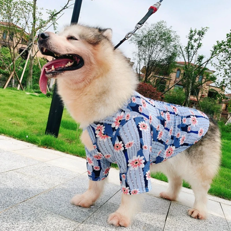 Summer Dog Shirt Small Medium Large Clothes Pomeranian Poodle Corgi Samoyed Husky Golden Retriever Clothing Outfit Dropship | Дом и сад