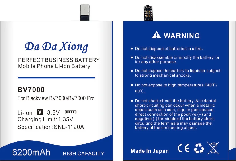 Аккумулятор DaDaXiong V575868P BV7000 6200 мАч для Blackview Pro сменные батареи телефона быстрая
