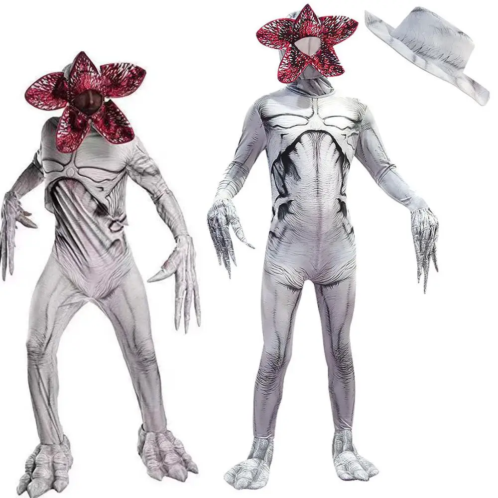 

Stranger Things 3 Man-eater Flower demogorgon Cosplay Costume Adult kids demogorgon Jumpsuits Cosplay halloween Party costumes