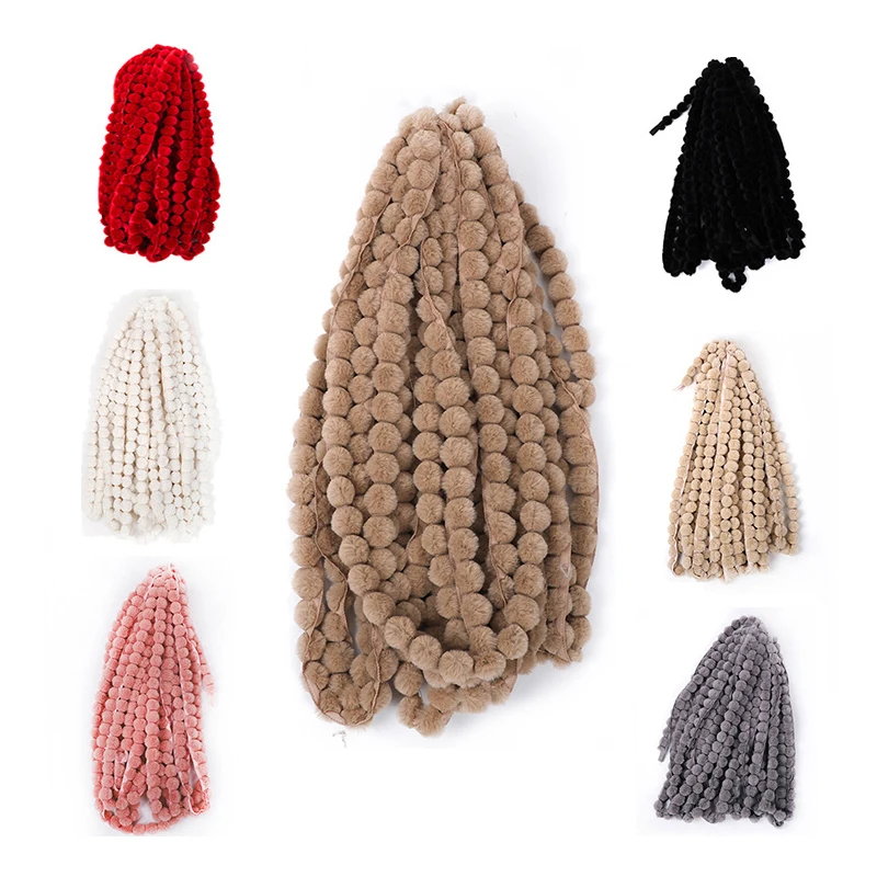 Description Picture 3 of item10m Faux Rabbit Fur Hairball Ribbon Clothing Apparel Christmas Decoration Trim Coat Accessory Fur for Needlework on The Hood