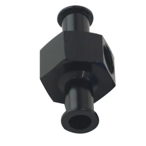 Metal Fuel Pressure Gauge Inline Barb Adapter Connector with 1/8" Port Blue/Black