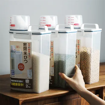 

Plastic Storage Jar Noodle Storage Box with Cover Home Kitchen Storage Coarse Cereal Organizer Containers for Cereals Jars