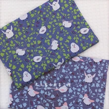 160x50 см зеленый лист птицы серый саржа хлопчатобумажная ткань для изготовления одежды платье diy Украшение дома фото profe ткань 160 г/м