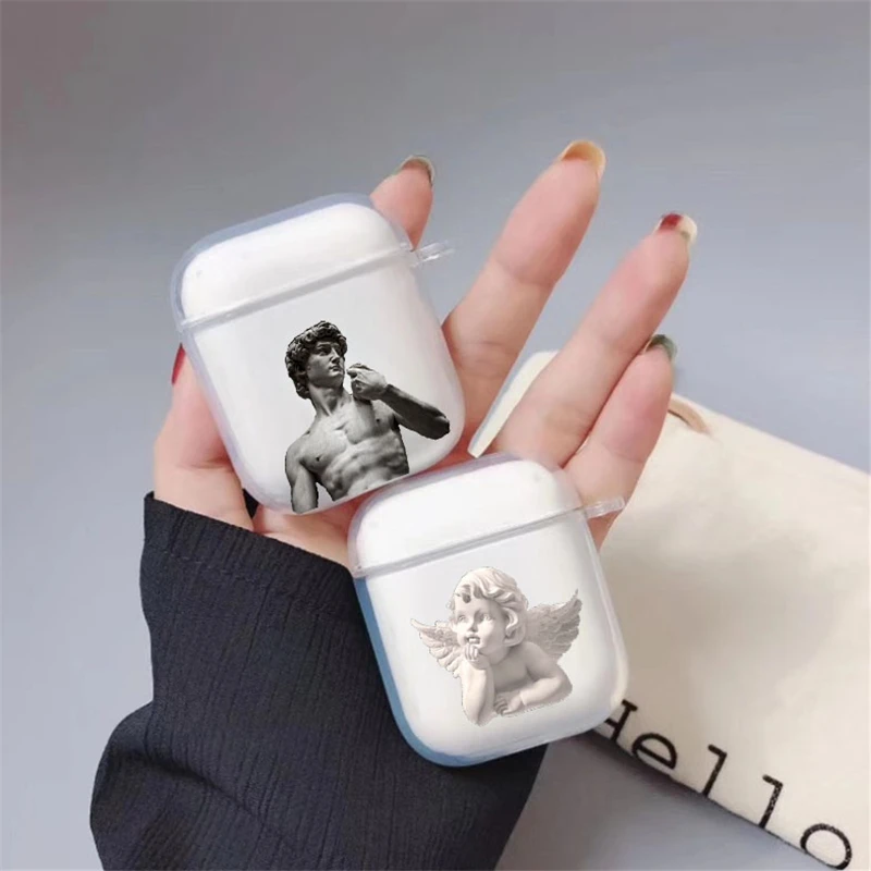 Абстрактная Римская Статуя сверкающий Медуза Давид чехол для Apple airpods s 1 2