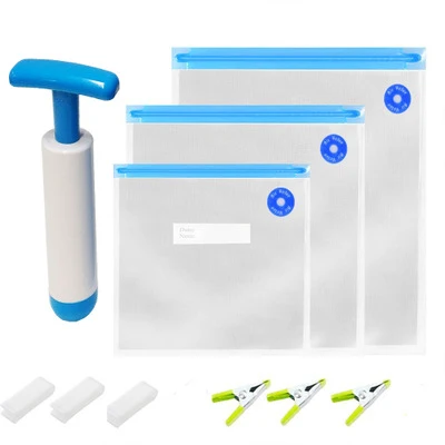 

Kitchen vacuum machine 3 Size Vacuum Bag kitchen Transparent Storage Bag Saving Space Seal Bags Pumping vacuum