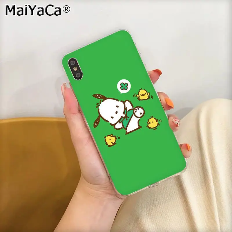 A4 MaiYaCa милый мультфильм Pochacco прозрачный ТПУ чехол для телефона Apple iphone 11 pro 8 7 66S Plus X XS MAX 5s SE XR fundas Cover - Цвет: A4