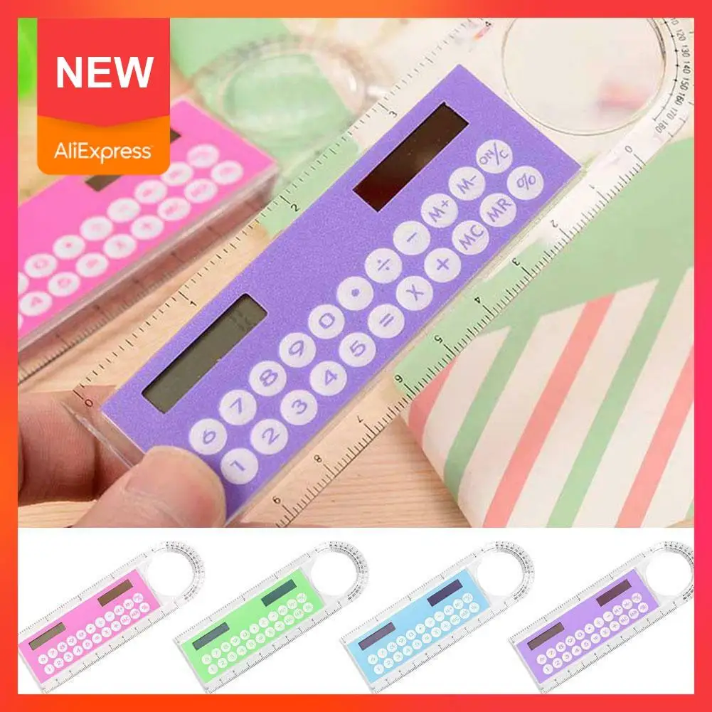 Mini calculadora multifuncional, regla de 10cm, regla de calidad, papelería de colores, estudiante aleatorio, Jou J4S0