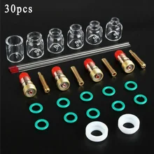 Высокое качество 7 шт./30 шт. TIG сварки Stubby фонарь газа объектив#12 тепла Набор чашек для WP-9/20/25 аксессуары