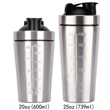 Новинка 25 унций однослойный 304 нержавеющая сталь шейкер для фитнеса протеиновый порошок шейкер не-изоляционная чашка