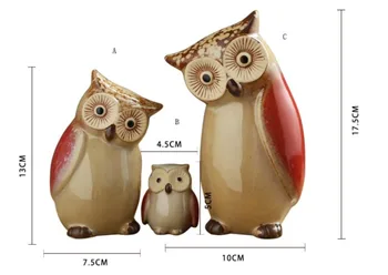 

2020 Ceramic Handicrafts Modern Owls Statue Living Room Animal Ornaments Owl Crafts Toy Home Decor Figure Optional Resin 4 Style