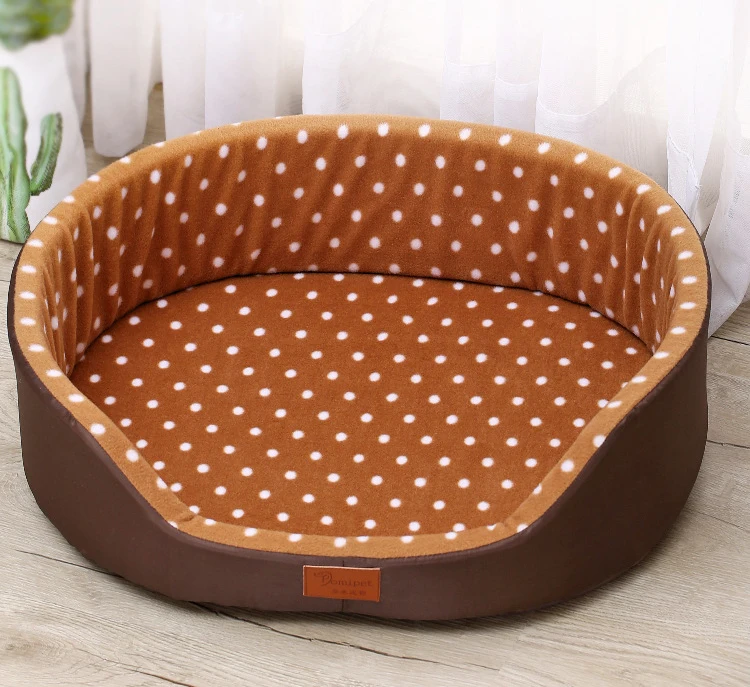 dog bed House sofa Kennel Soft Fleece Pet Dog Cat Warm Dot Pattern Top Quality dog beds mats cama para cachorro Bed For Cats