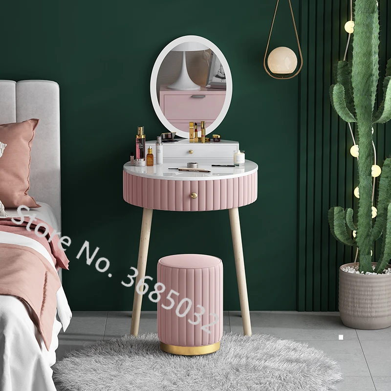Nordic Pink Dresser Table Set With Drawer Mirror Stool Creative Make Up Dressers Wooden Legs Bedroom Furniture 60cm Aliexpress Nordic Pink Dresser Table Set With