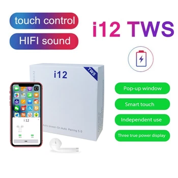 

i12 tws Wireless Bluetooth 5.0 Earphone TWS i12 Touch Control Earbuds i 12 tws HiFi Sound Headphones For iphone 10 PK i7s i9 i18