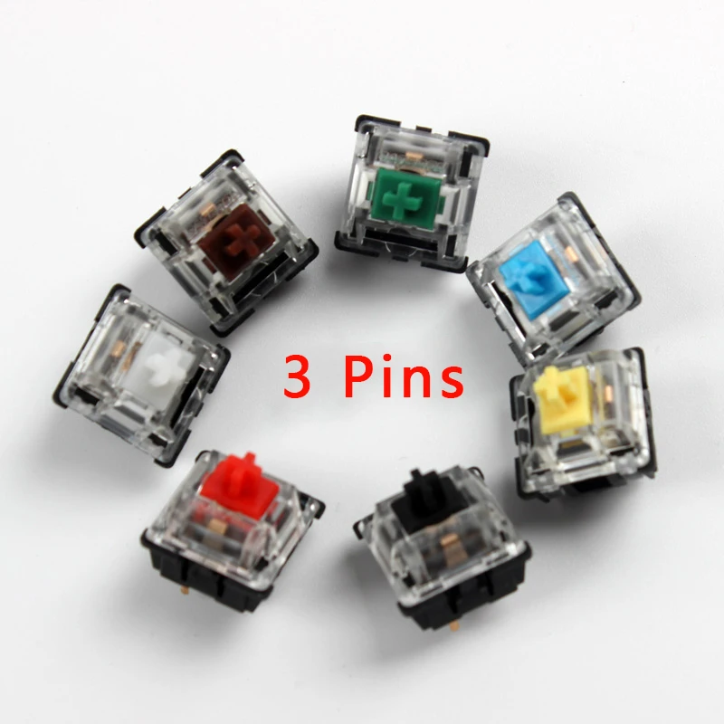 Gateron Switches Axis for Mechanical Keyboard Black Red Brown Blue Clear Green Yellow Switch 3pins Fit GK61GK64 SK64 SK66 | Компьютеры и
