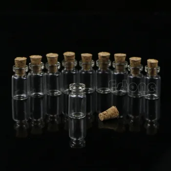 

10pcs/lot 0.5ml 18x10mm Mini Glass Bottle Vial with Cork Stopper Storage Pendant