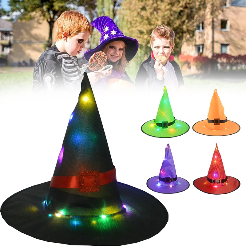 Halloween Party Decoration Witch Hats With Led Light Outdoor Hanging