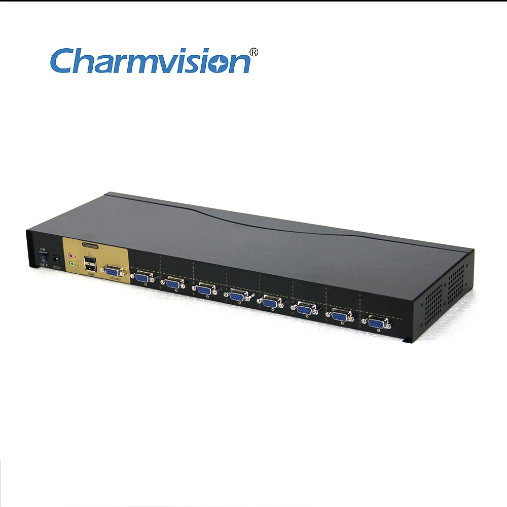 Charmvision VK801A стойка KVMA для DVR NVR хосты автоматический переключатель 8 шт. USB VGA 3,5 мм Аудио Микрофон KVM переключатель клавиатура Горячая-ключ сканирования