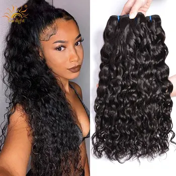 

Brazilian Water Wave Bundles Sunlight Human Hair Weave Bundles Non-Remy Hair 4 / 3 Bundles Natural Water Wave Hair Extensions