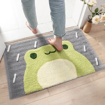 

New cartoon high and low flocking carpet kitchen bathroom non-slip absorbent floor mat decoration living room soft plush carpet