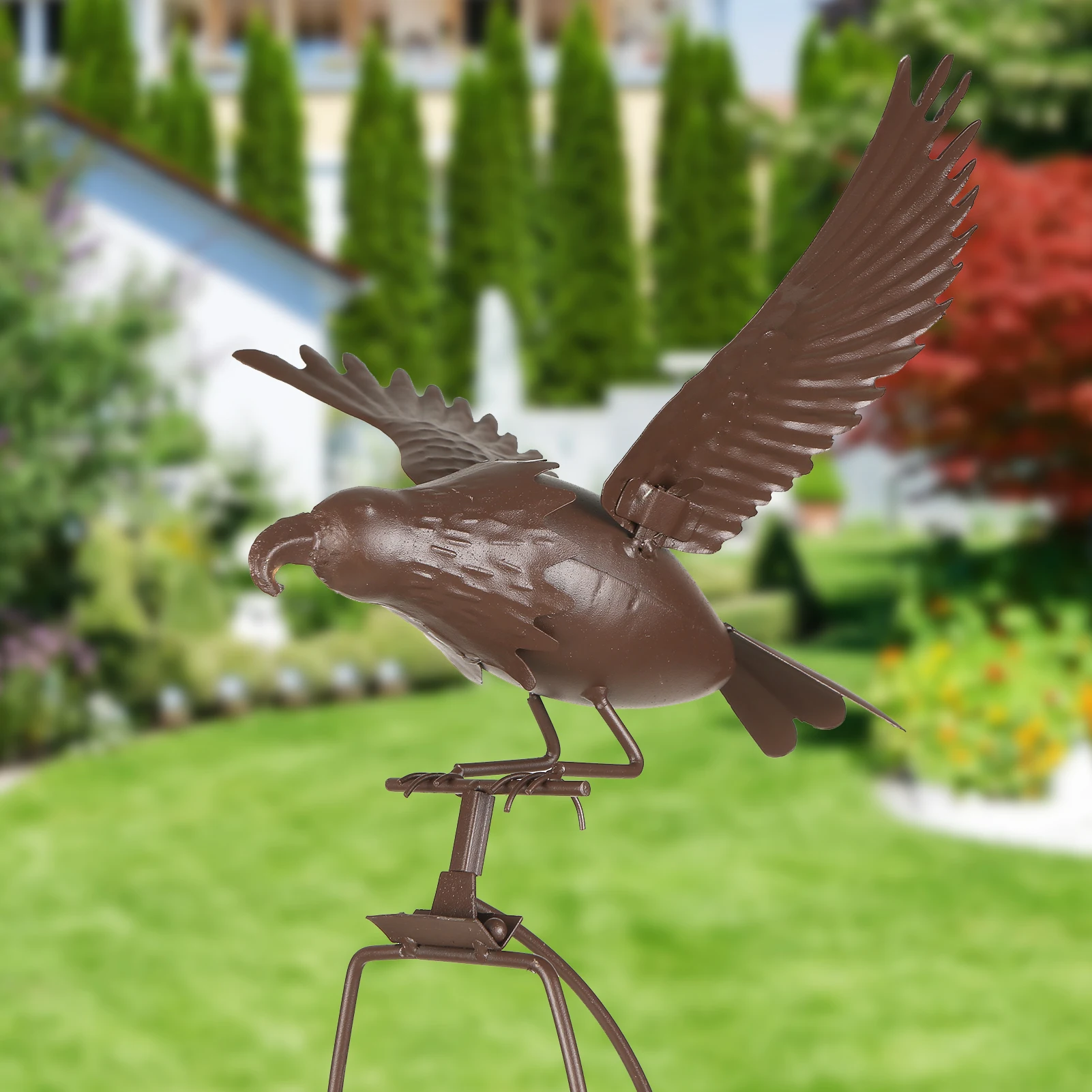 Tengan Metal Bird Silhouette Stake OwlHummingbirdeagle Outdoor Garden Decoration Art Stake Normal 