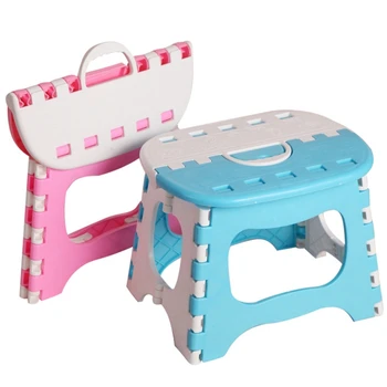 

2PCS Large Thick Portable Plastic Folding Stool Outdoor Fishing Stool Small Bench Lined Stool