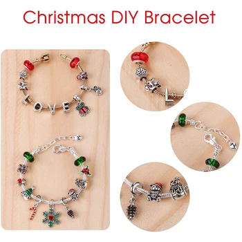 

New Christmas village Jewelry Advent Calendar for Kids DIY Present Charm Bracelets Necklace Christmas Birthday Children Gift Box