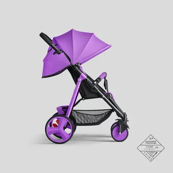 

Baby Stroller High View Baby Can Sit and Lie Down Foldable Stroller Shock Proof Four Wheel Pusher Baby Bassinet Folding Stroller