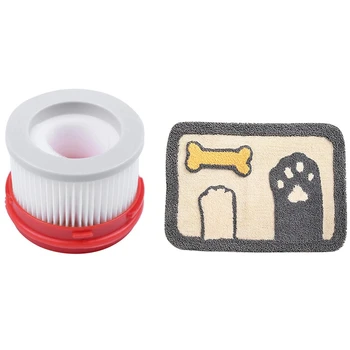 

for Xiaomi Mijia Dreame V9 Part Pack Hepa Filter Roller Brush & Cartoon Door Mat Dog Palm Floormat 45X65cm(A)