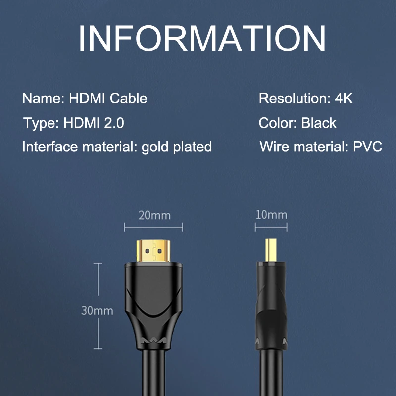 Кабель удлинитель HDMI 2 0 штекер 4K HD качество 3D Визуальный проектор для ноутбука PS3