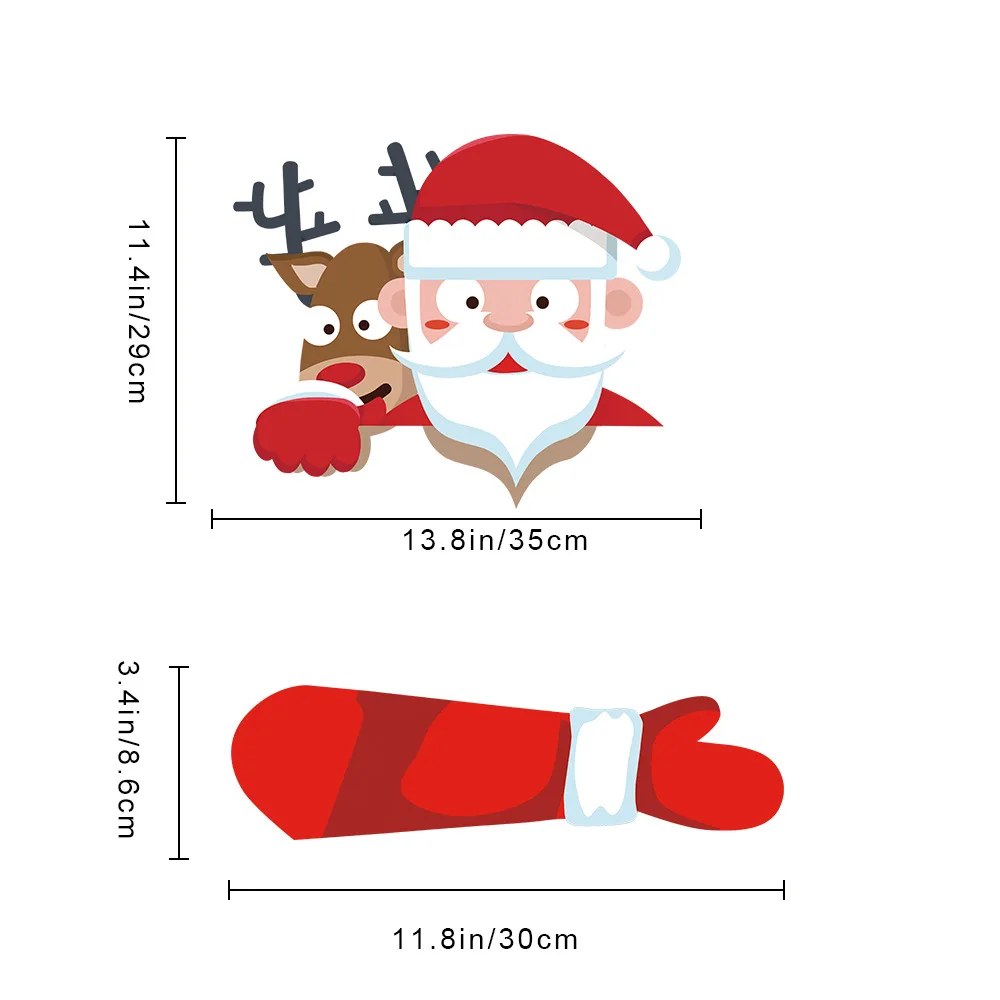 Забавное Рождественское украшение для автомобиля Санта-Клаус ПВХ развевающиеся наклейки для автомобиля на Хэллоуин стильные оконные наклейки для стеклоочистителей заднее лобовое стекло декор