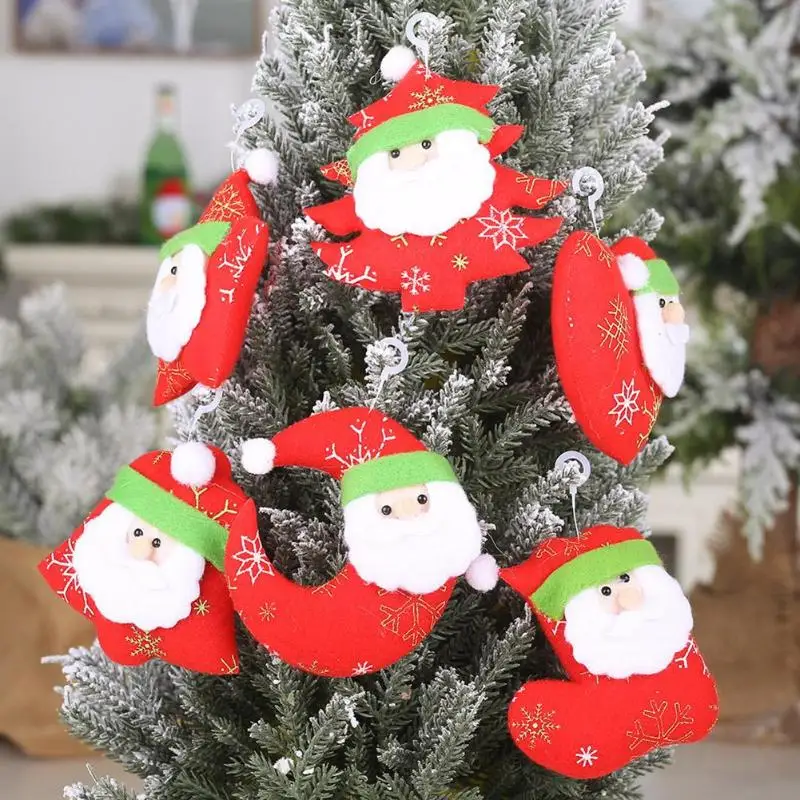 

Santa Claus Shaped Pendant Non-woven Fabric Christmas Tree Decoration Accessories Home Festival Ornaments Kid Gift