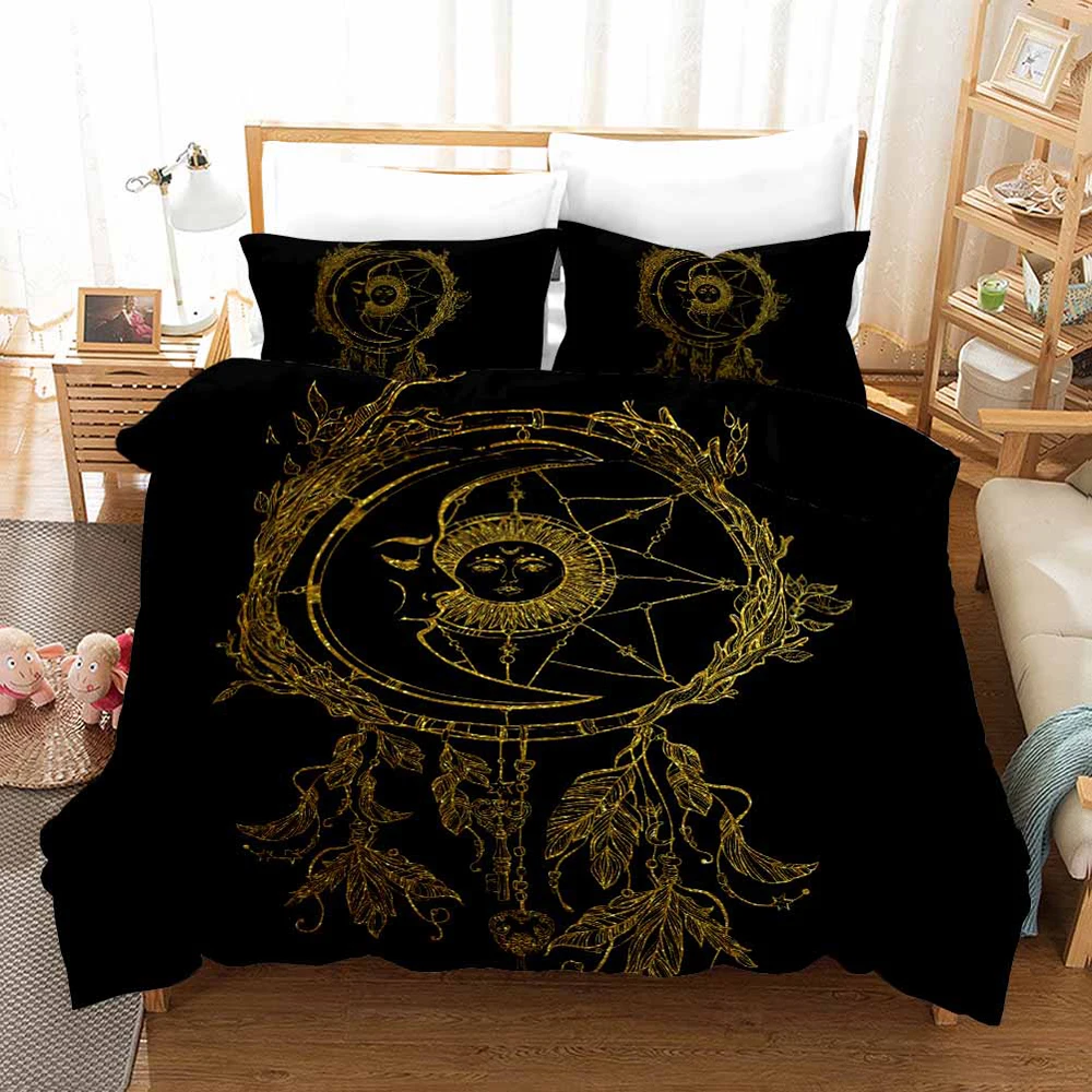 

Luxury Bedding Set 3D King Black Gold Scorpion Queen Meteor Scorpio Duvet Cover Constellation Bed Sets Bohemian Bedclothes